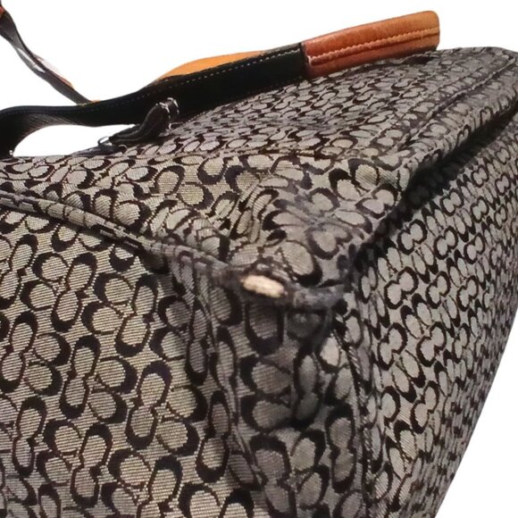 Coach Monogram Signature Diaper Bag Voyager Black Gray F0926-F13813 Signature C - Picture 14 of 16